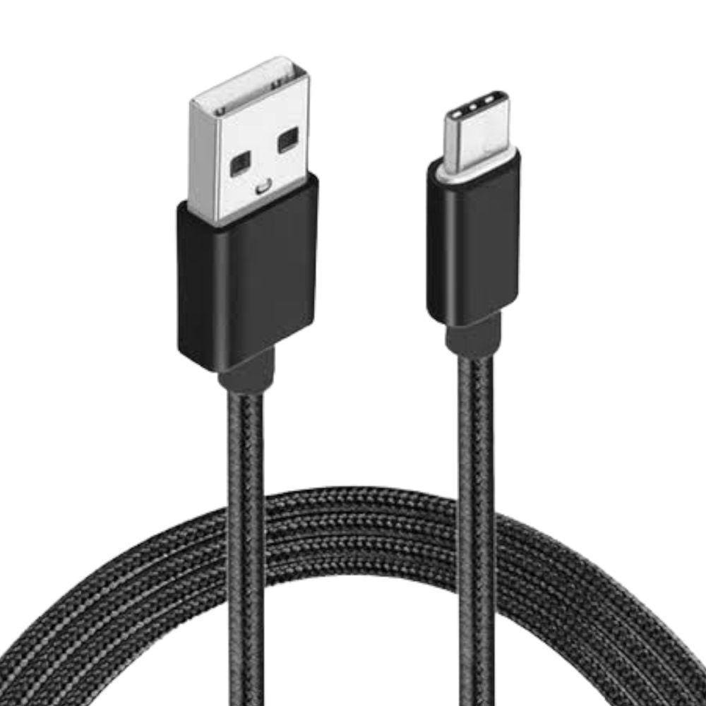 Cabo Usb Nylon 1M Para Samsung M62 - Compatível Preto