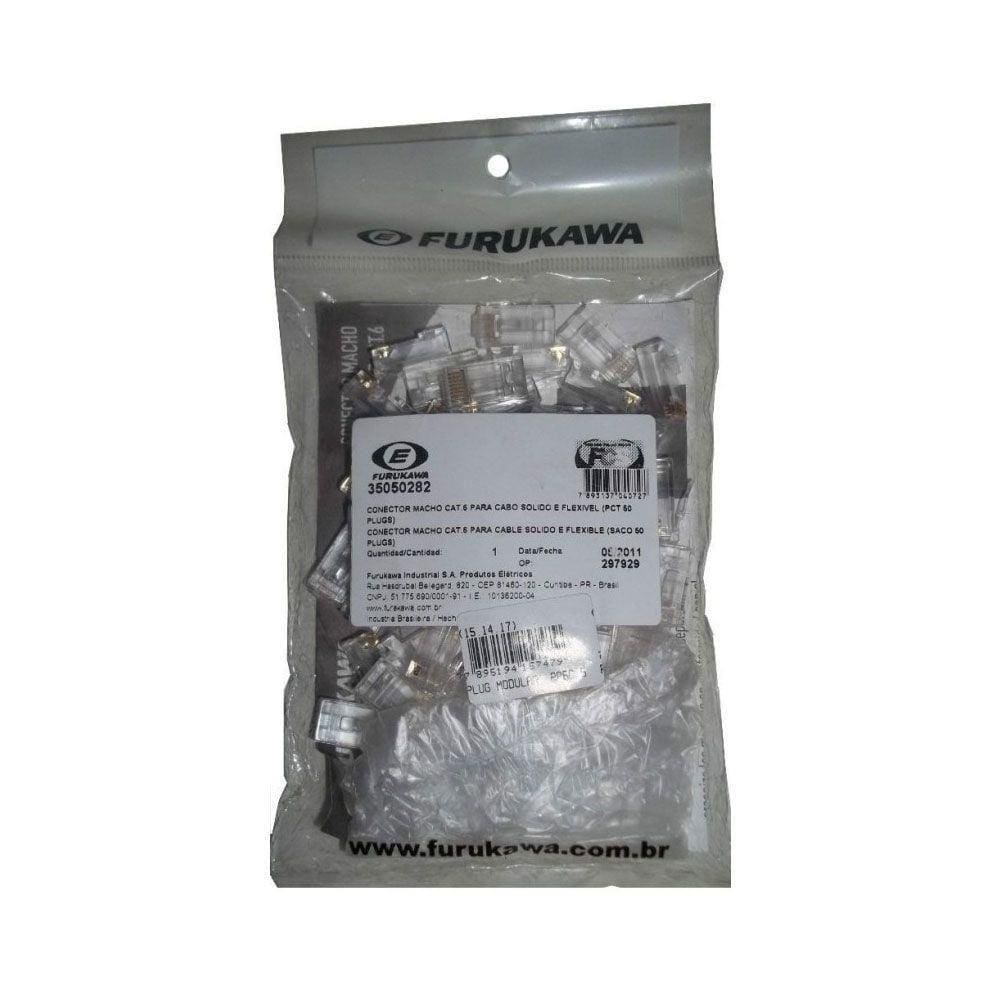 Conector Furukawa Rj45 Cat6 (Pacote C/50-Un.)