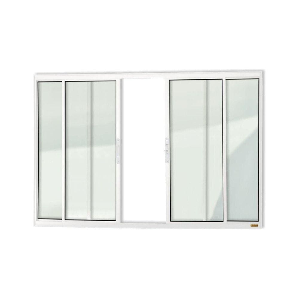 Janela Confort 4 Folhas Vidro Liso 100cm x 150cm Brimak Branco