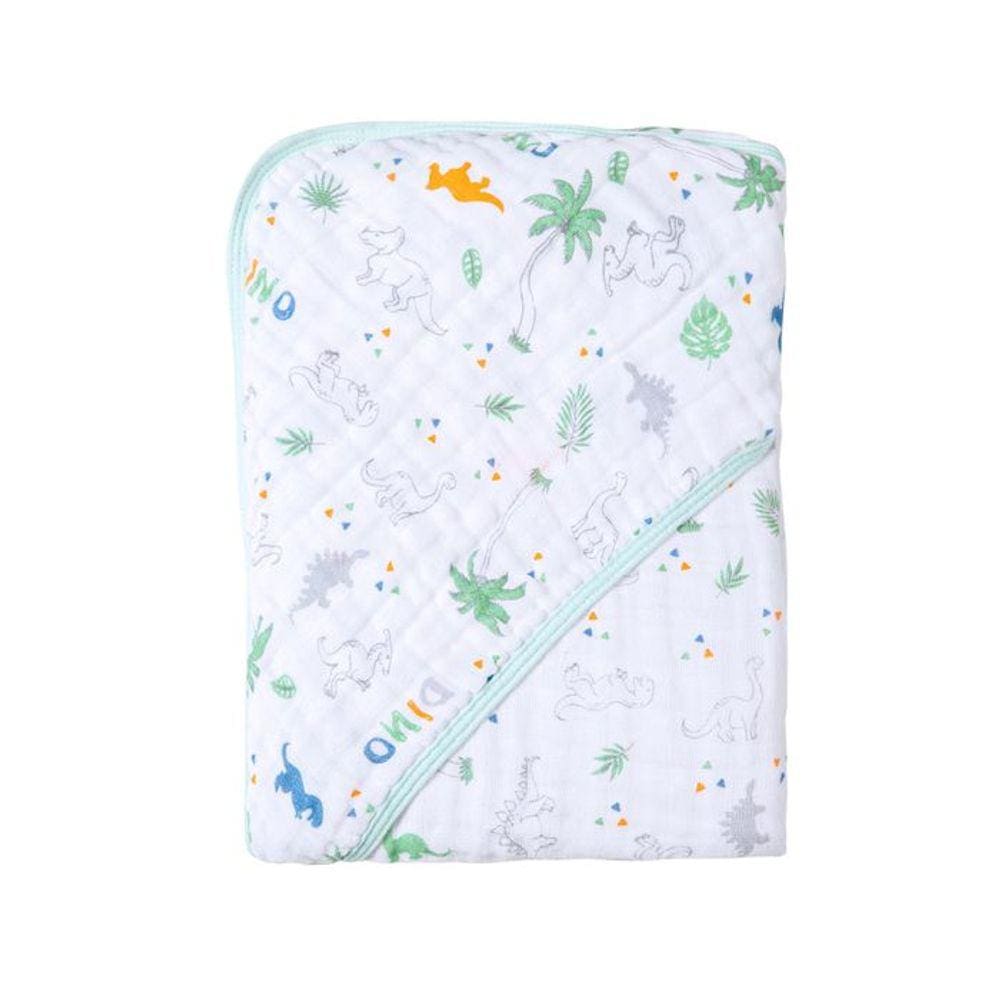 Toalha De Banho para Bebê Fralda Soft Especial Capuz Papi Dino Verde