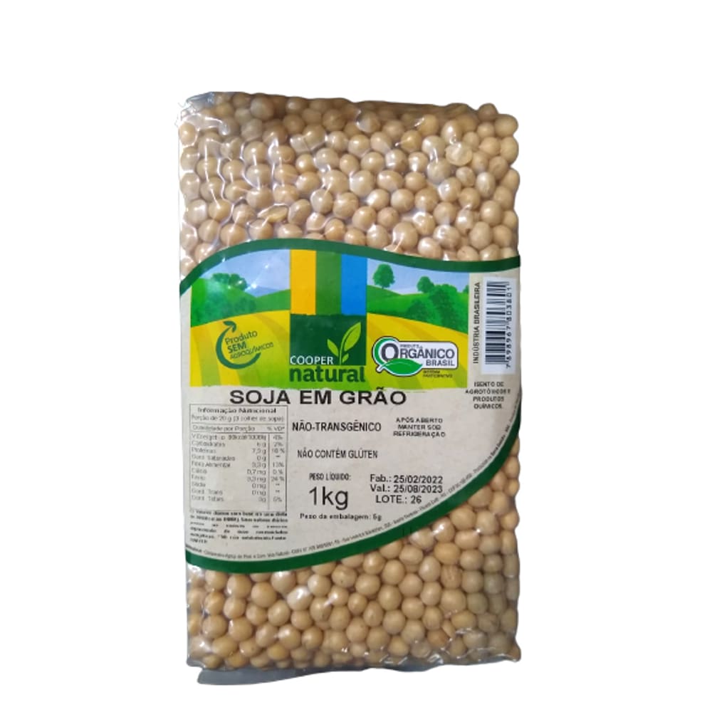 Kit 2X: Soja em Grãos Orgânico Coopernatural 1kg