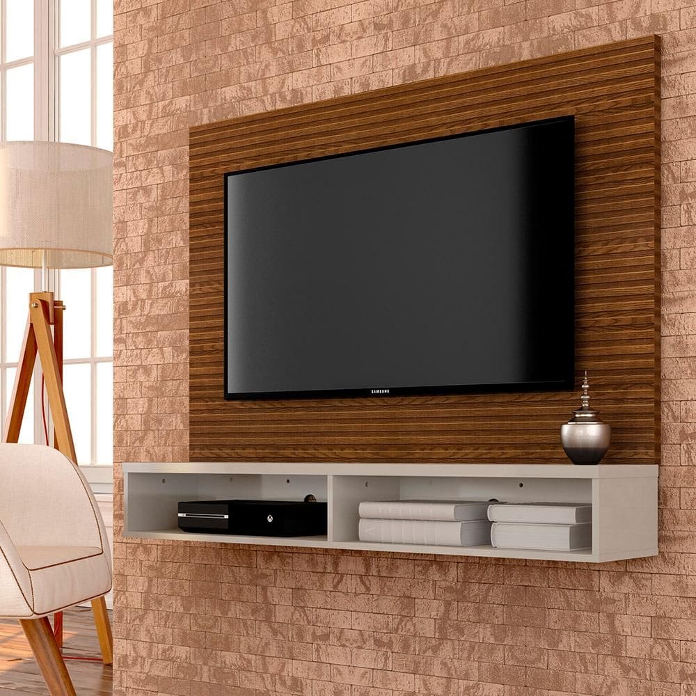 Painel Suspenso Tv 50 à 55” Quebec Freijó Ripado/of - Móveis Arapongas