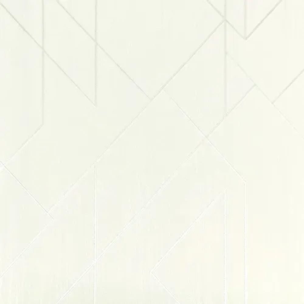 Papel De Parede Geométrico Off White Linha Prata - Vip 1012