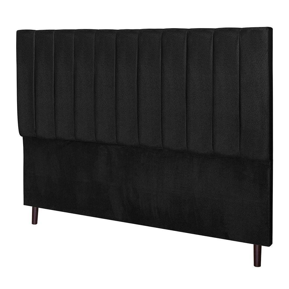 Cabeceira Leblon Para Cama Box King 195 Cm Suede Preto