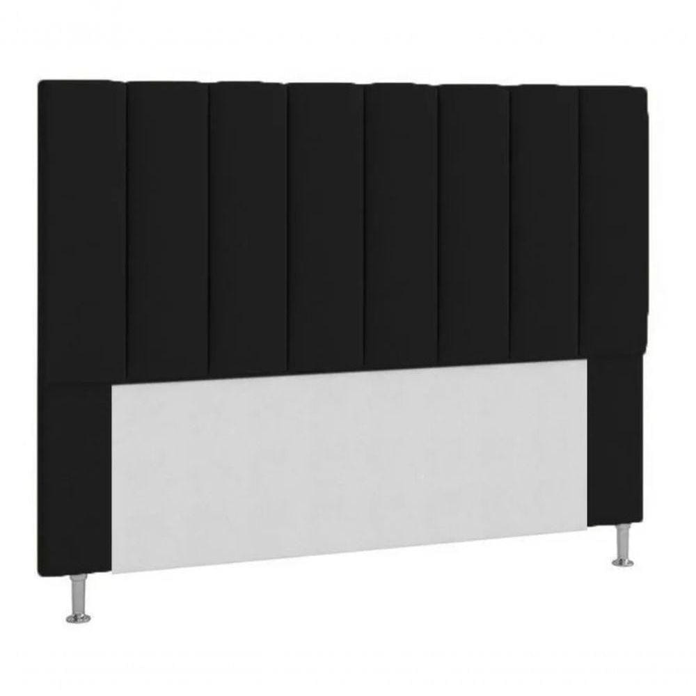 Cabeceira Estofada Cama Box King 195 Cm Preto