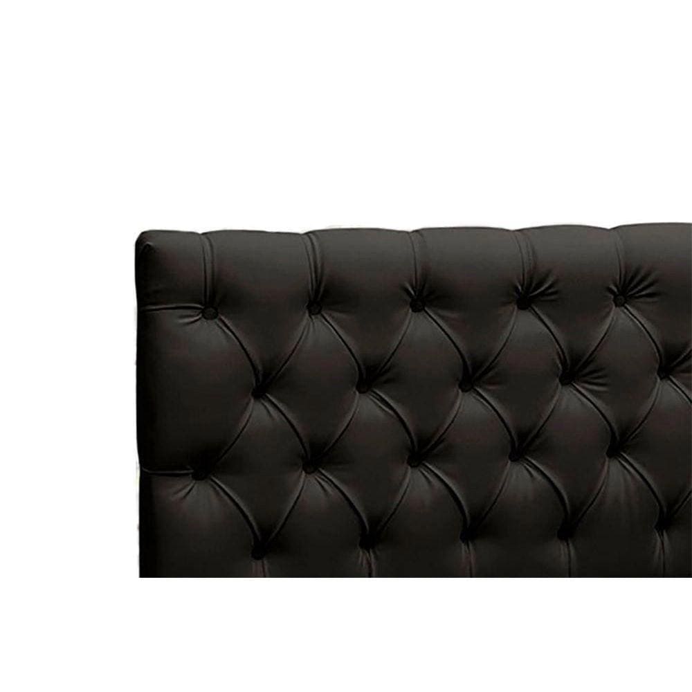 Cabeceira Cristal 90 Cm Cama Box Solteiro Corino Preto