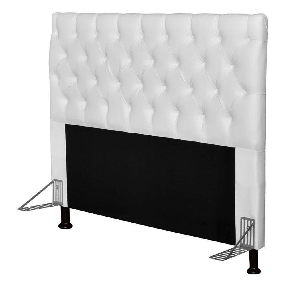Cabeceira Cristal 1,95 Cm Cama Box King Size Corino Branco