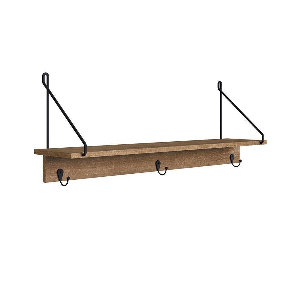 Prateleira Cabideiro Tube Vermont e Preto Estilo Industrial