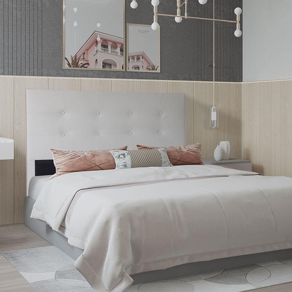 Cabeceira Casal 1,60m Berlim Corino Branco