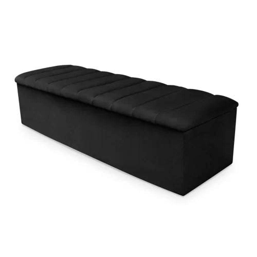 Calçadeira Baú Cancun Queen 160 Cm - Preto