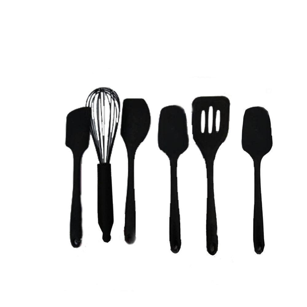 Conjunto De Utensílios Em Silicone Preto - Weck - 6 Peças