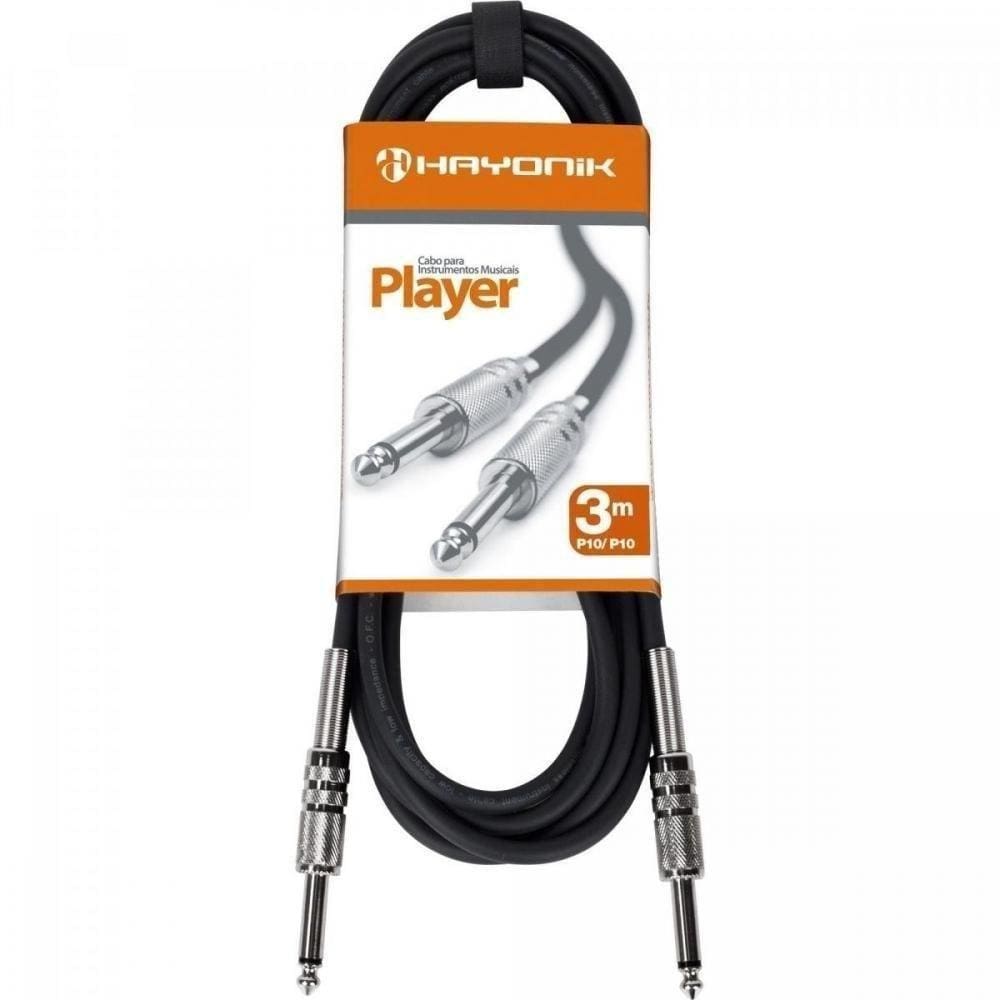 Cabo Para Instrumento Hayonik Player P10Xp10 3 Metros Preto