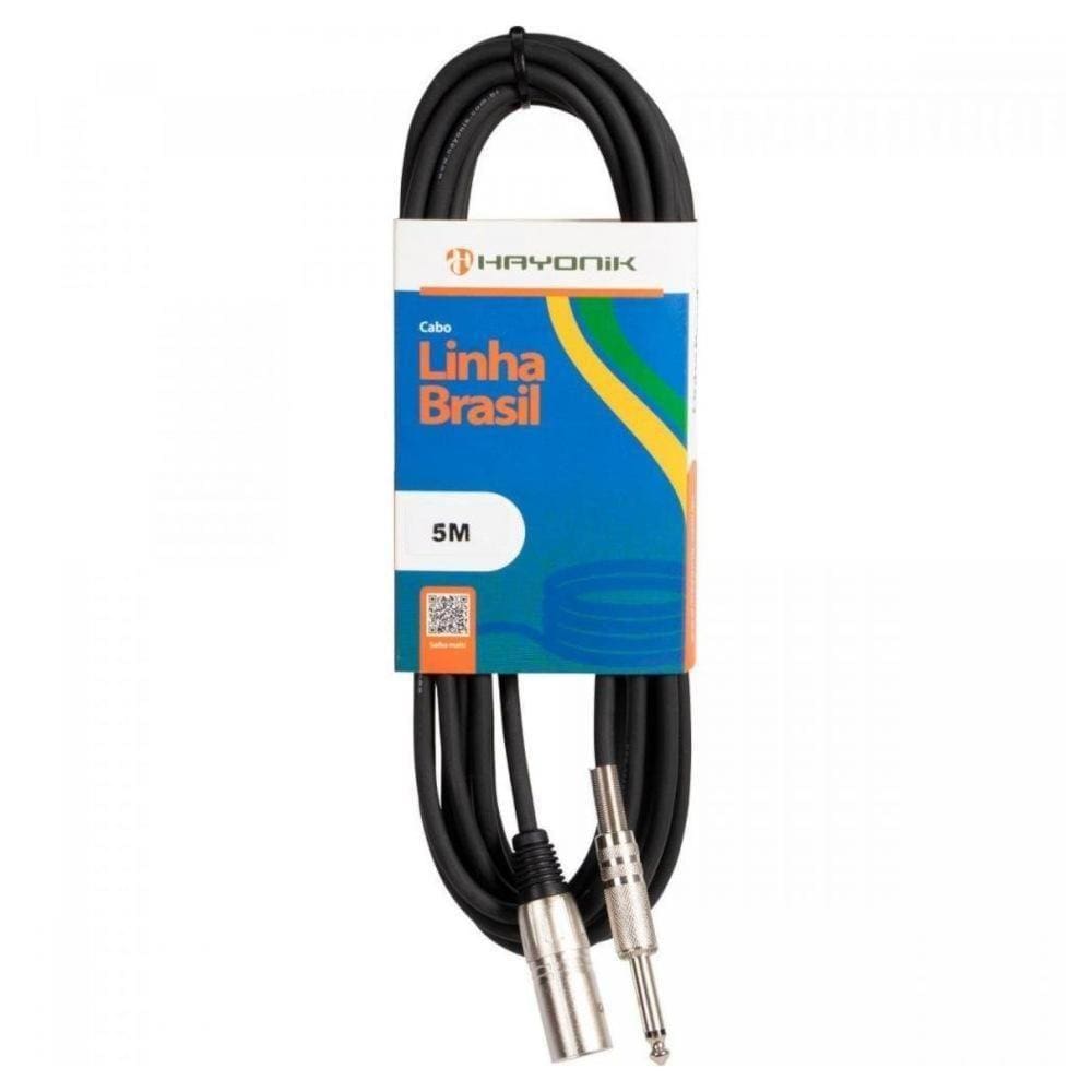 Cabo P10/xrl Macho 5 Metros Hayonik - Preto