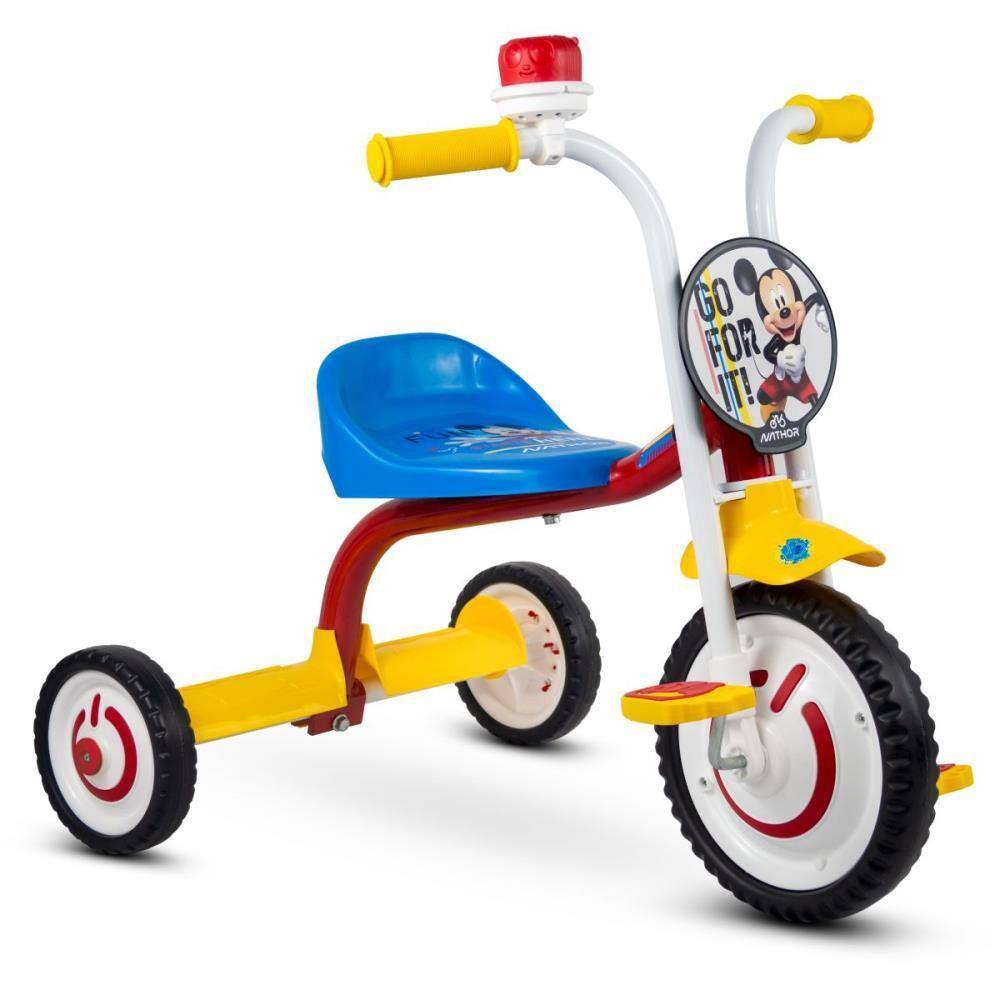 Triciclo Infantil Motoca Mickey com Empurrador e Proteção Xalingo