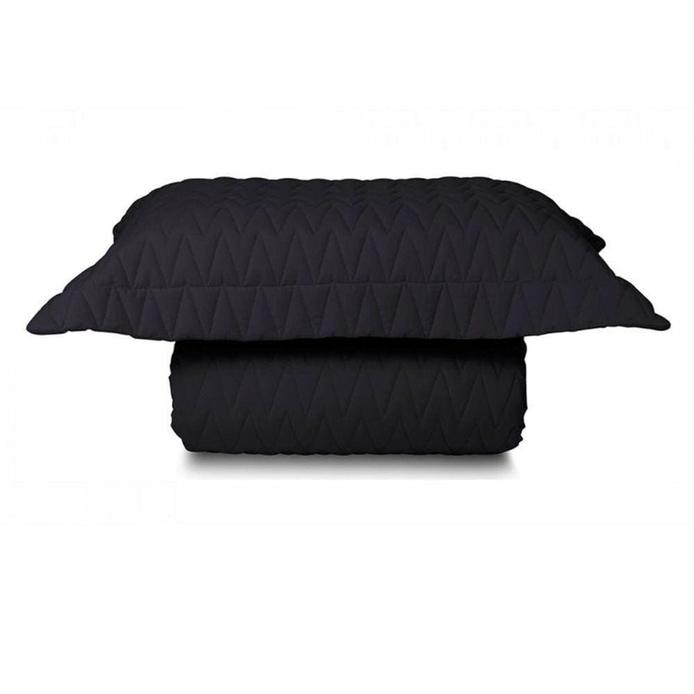 Kit Colcha Matelasse Queen 200 Fios Sultan - Preto