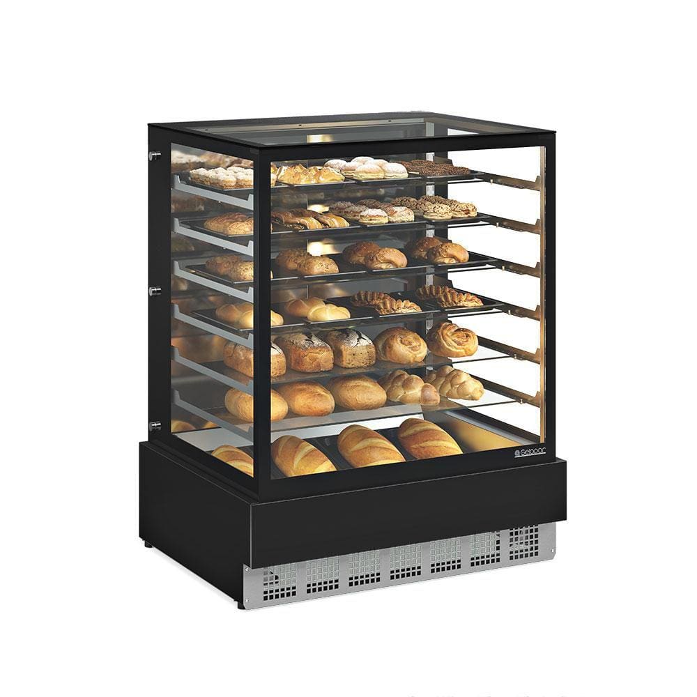 Vitrine Neutra Mgen-150 Preto Vidro Reto Sem Bandeja Bivolt - Gelopar