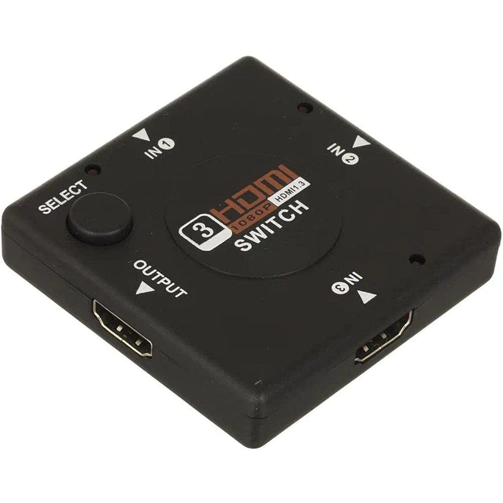 Adaptador Switch HDMI 3 X 1 Divisor 3 Portas HDMI Full HD Preto