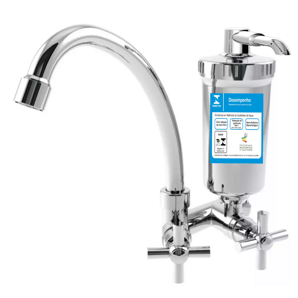 Torneira Filtro Cozinha Bica Móvel Parede ABS 1085 C-31 ¼ Vol