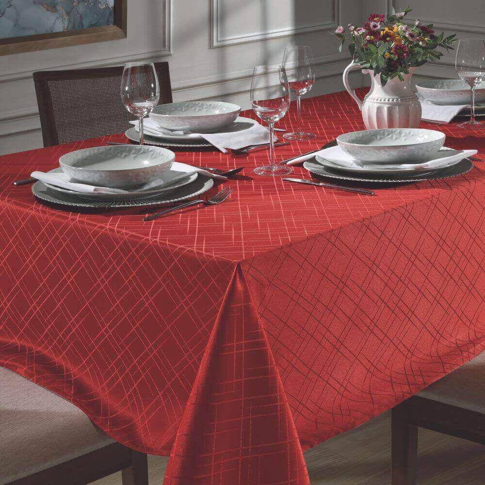 Toalha de Mesa Jacquard Requinte II Liso Quadrada 1,40m x 1,40m - Dohler