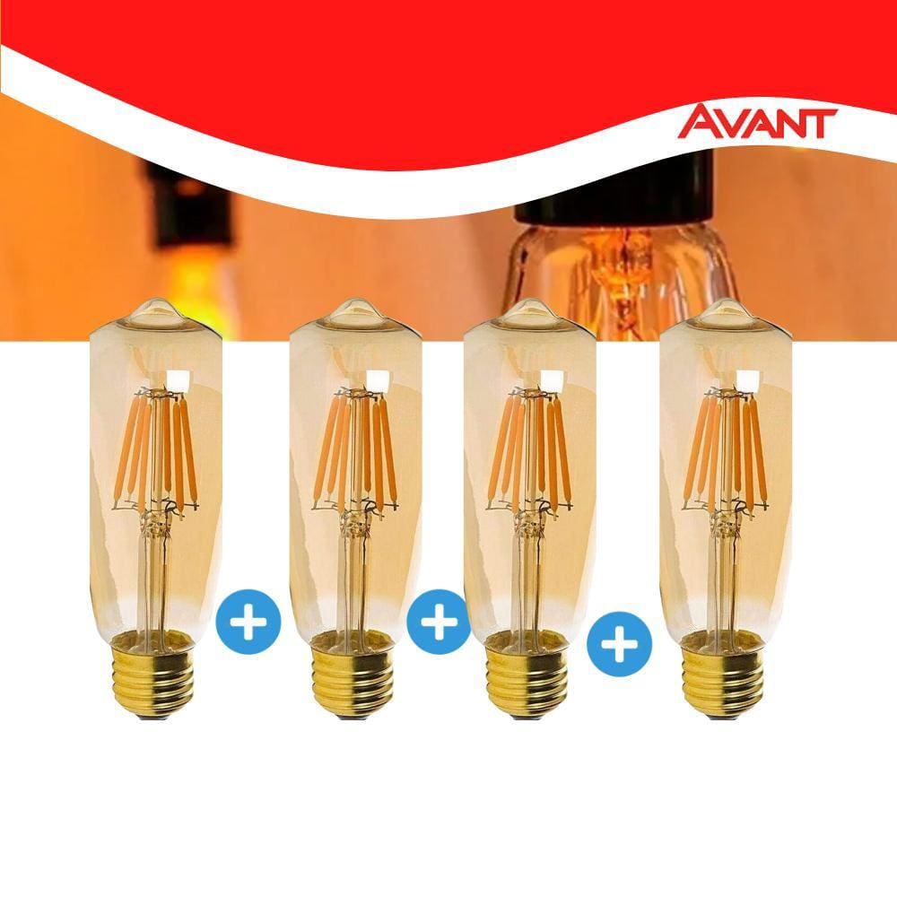 Kit 4 Lâmpada Led Casa Retrô Luxpin 2W Âmbar 2200K Base G9 127V