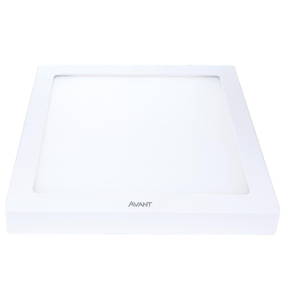 Kit 4 Painel LED Plafon Sobrepor 24W Quadrado Branco Quente