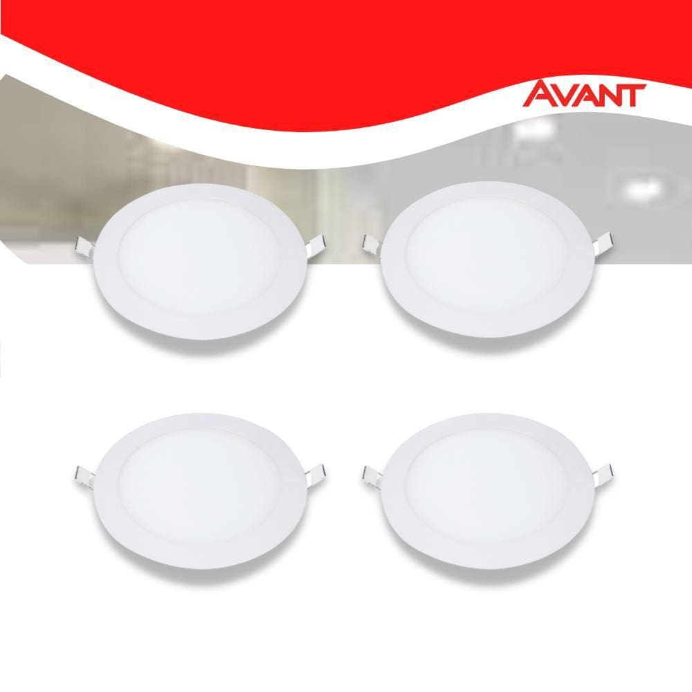 Kit 4 Painel LED Plafon Sobrepor 18W Redondo Branco Frio