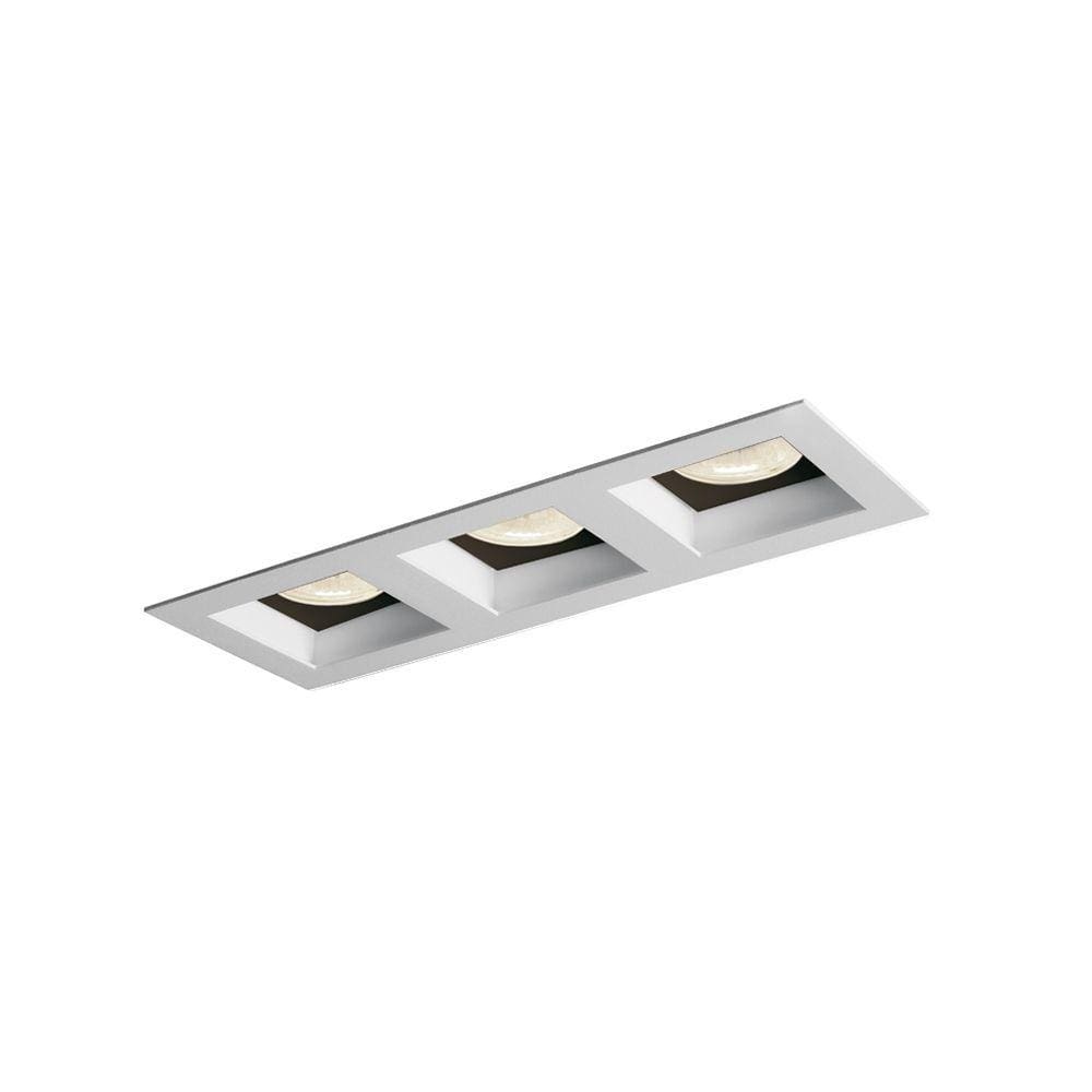 Spot de Embutir Newline Flat para 3 Lâmpadas MR16 GU10 Bivolt Branco / Preto