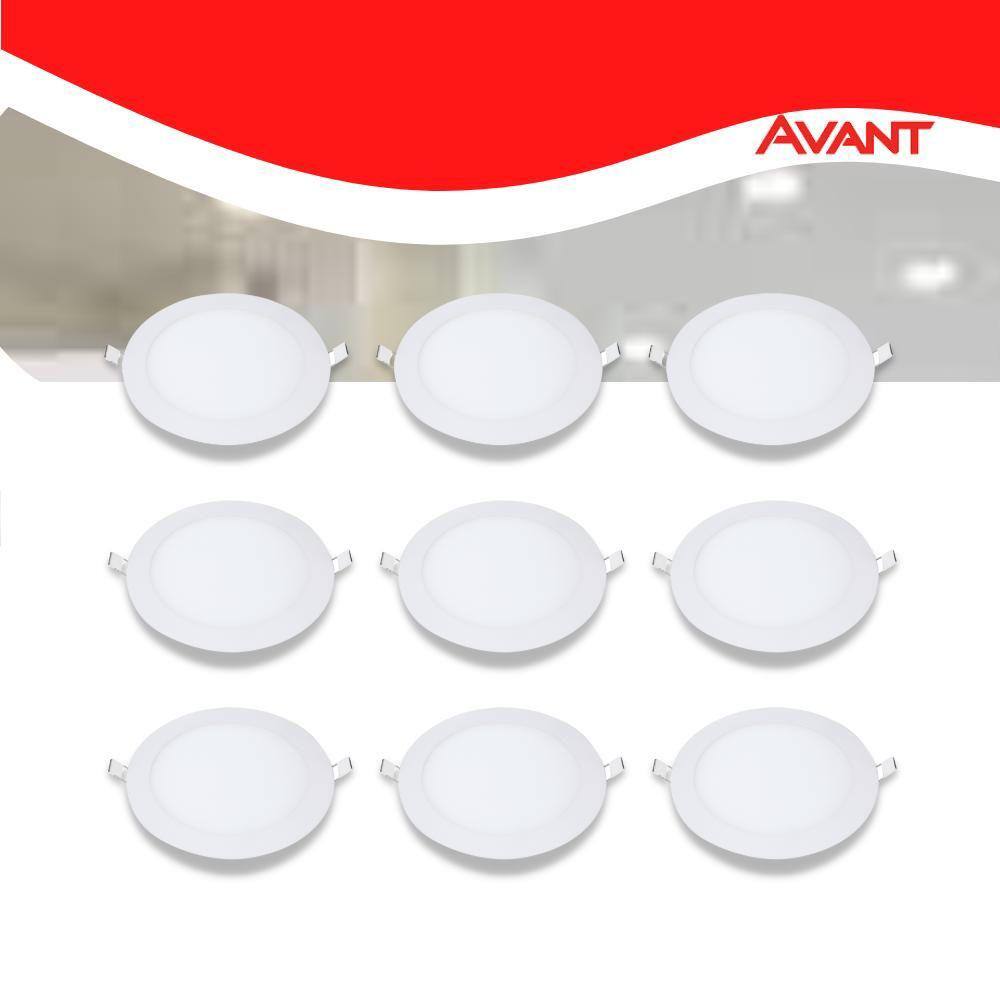 Kit 10 Painel LED Plafon Sobrepor 18W Redondo Branco Neutro