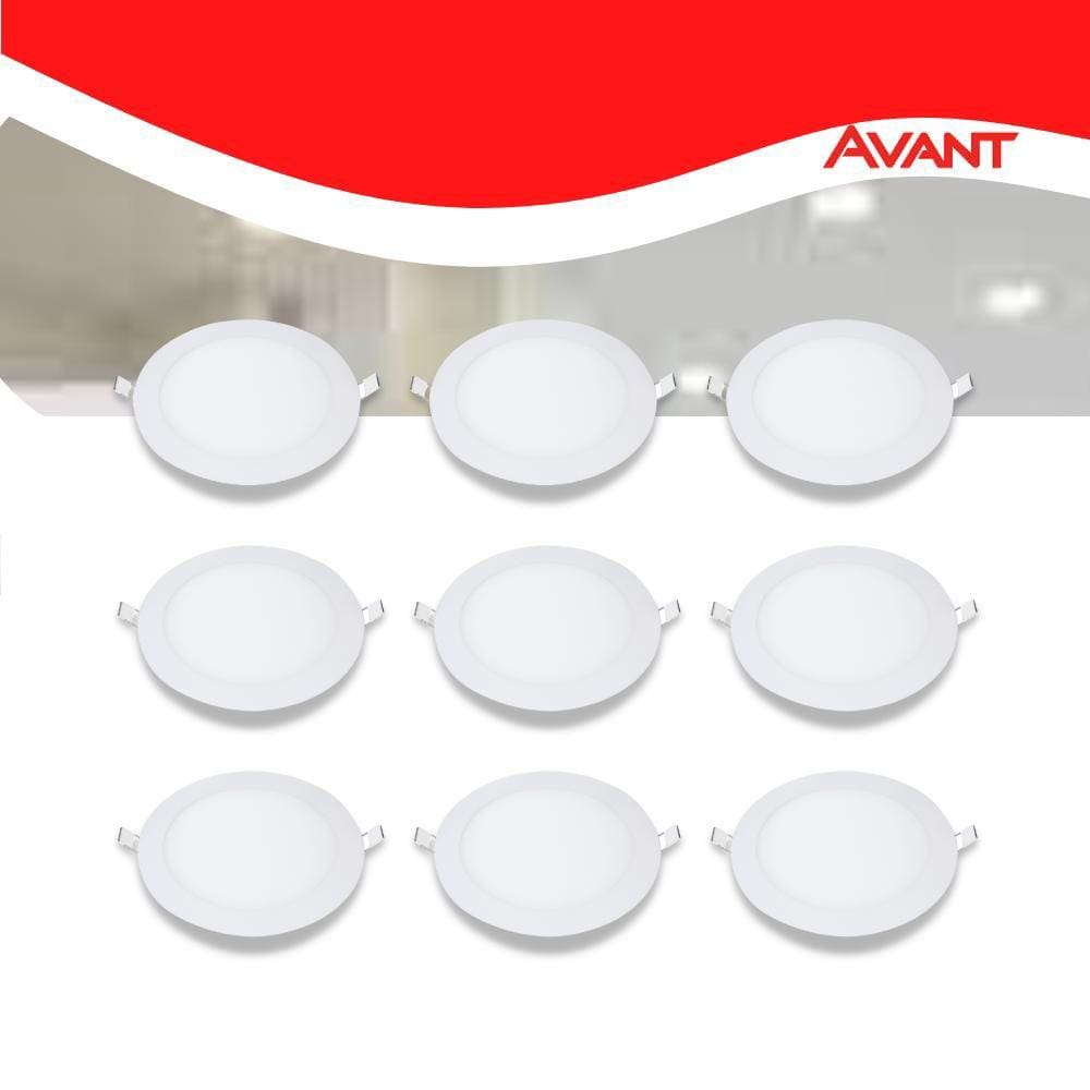 Kit 10 Painel LED Plafon Sobrepor 18W Redondo Branco Frio