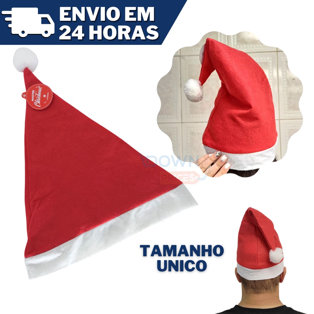 Gorro de Papai Noel Vermelho 100% poliéster