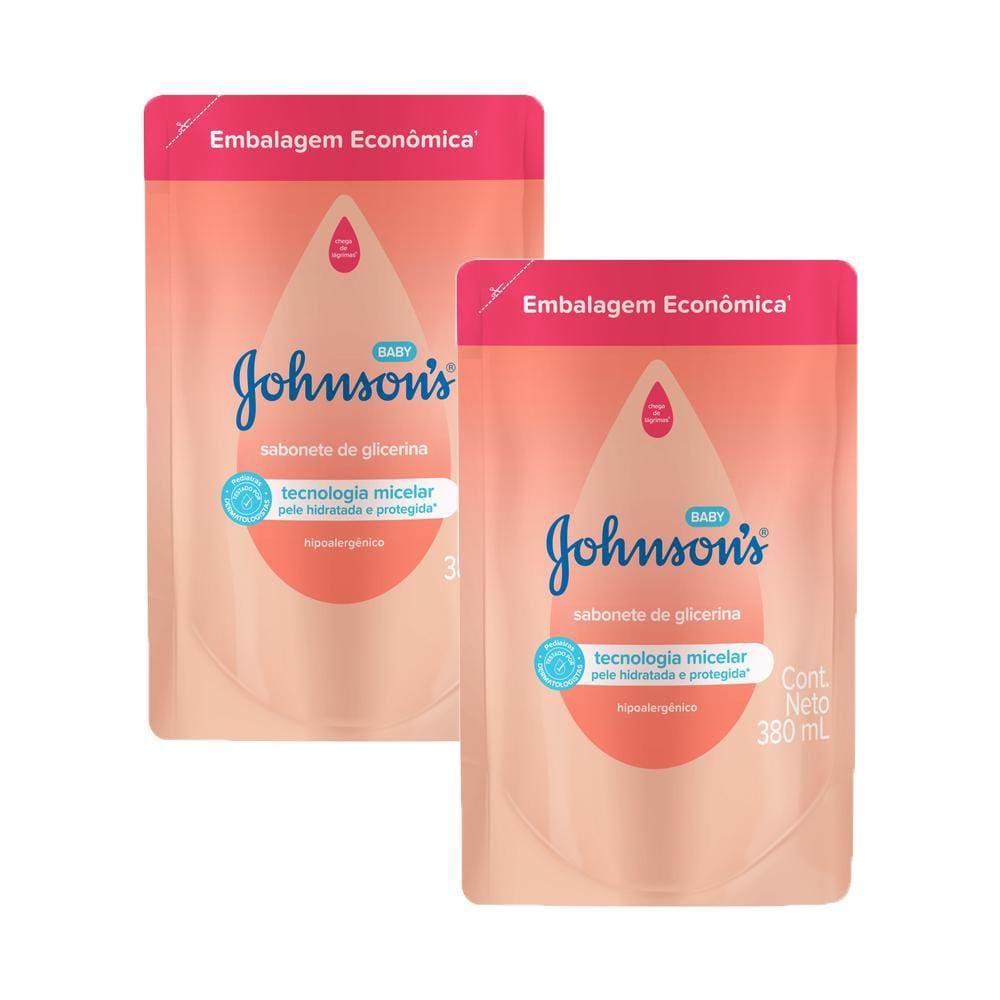 Kit 2 Sabonetes Líquidos Johnson`s Baby Cabeça aos Pés Refil 380ml