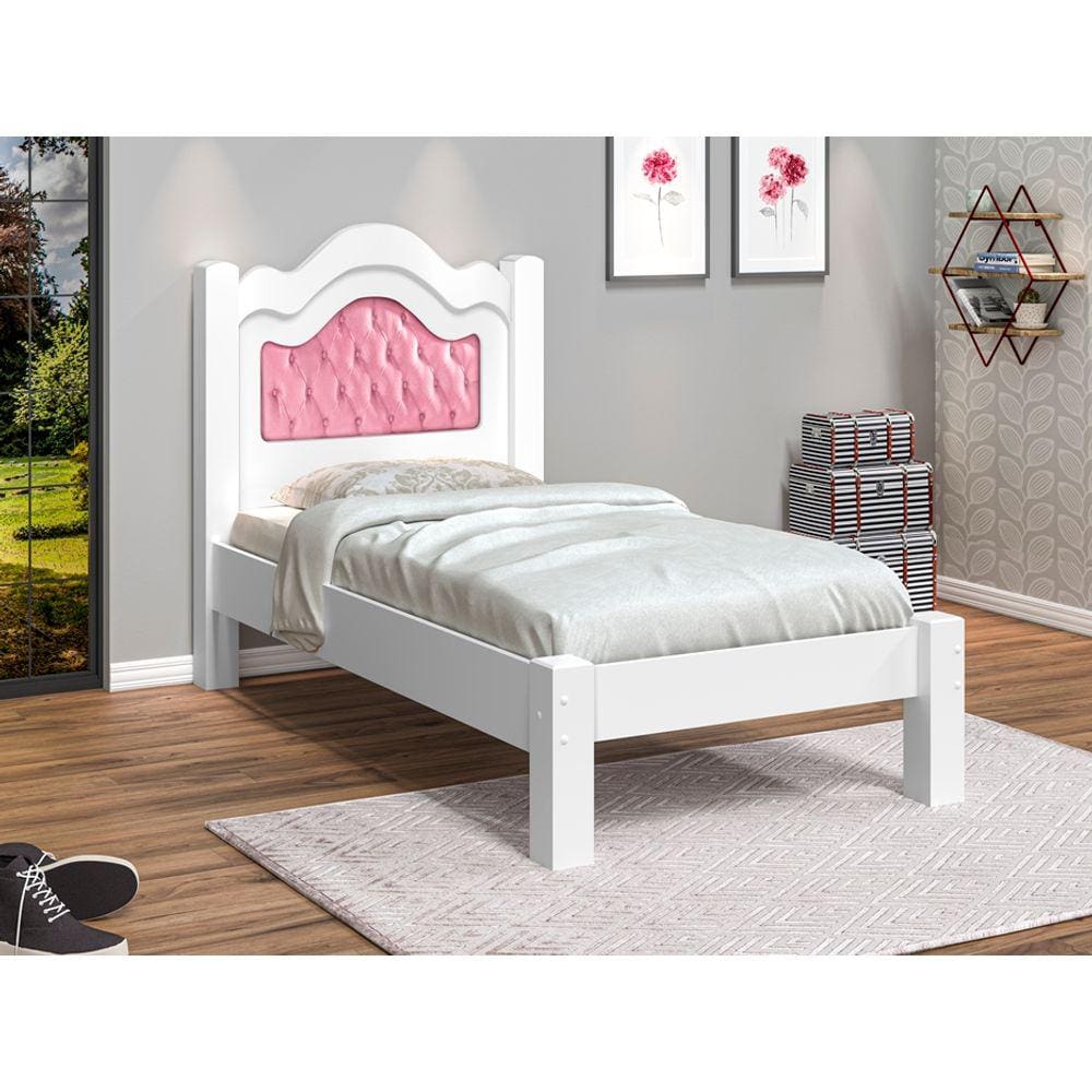 Cama de Solteiro Estrado e Pés reforçado Ligia Luxo Luke Móveis