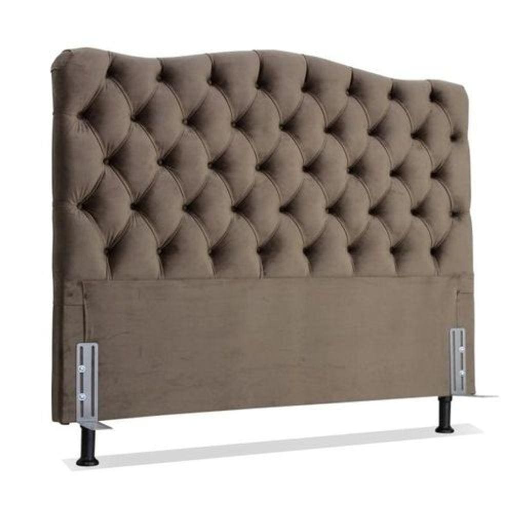 Cabeceira De Cama Box Queen160 Dunas Veludo Marrom