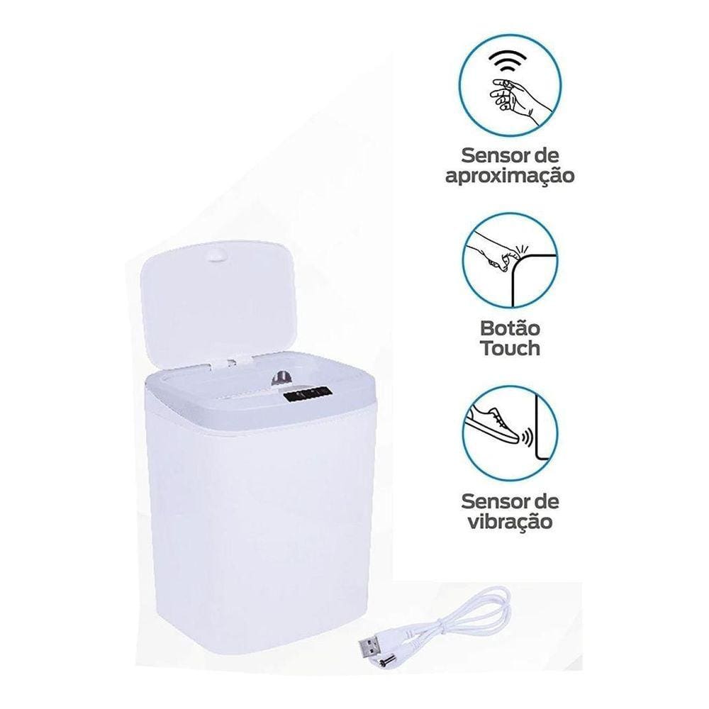 Lixeira Automática Sensor Cozinha Banheiro Sala 16 Litros