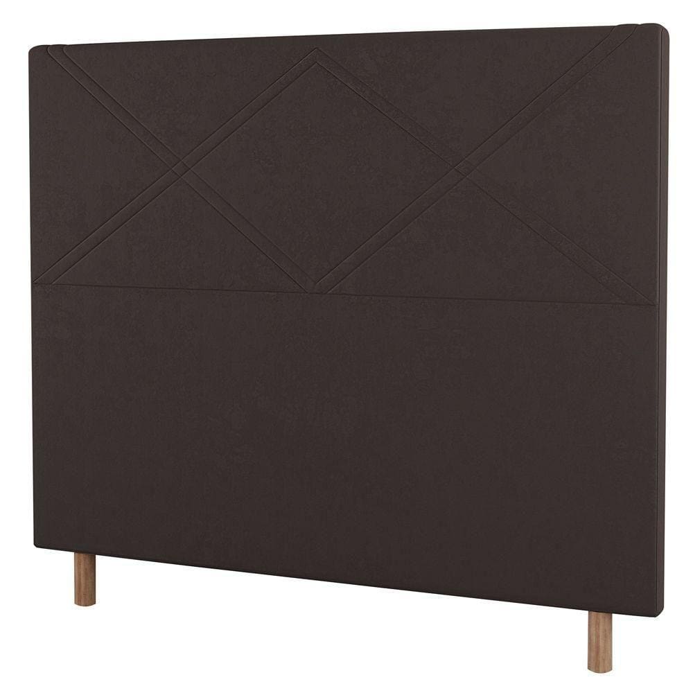 Cabeceira Cama Box Casal King Size 195cm Veludo Marrom
