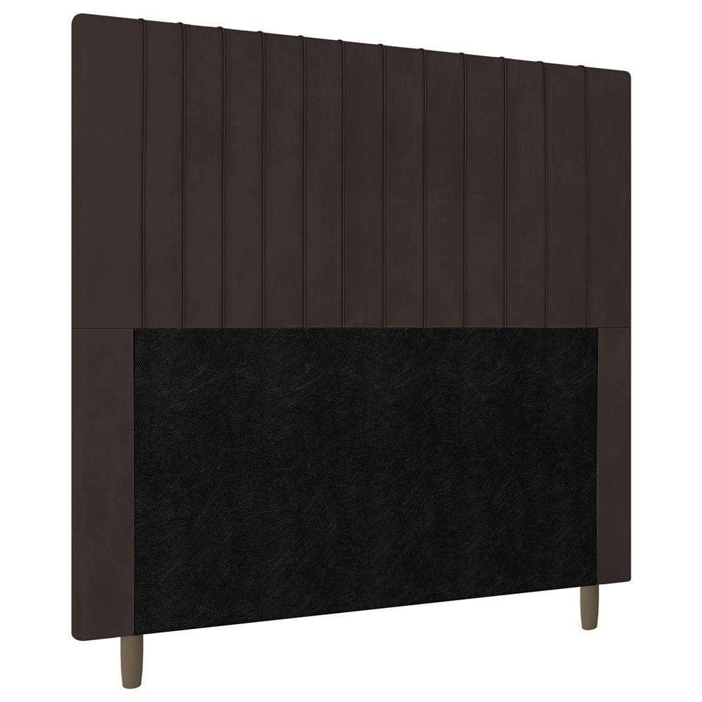 Cabeceira Cama Box Solteiro Nala 90cm Veludo Marrom