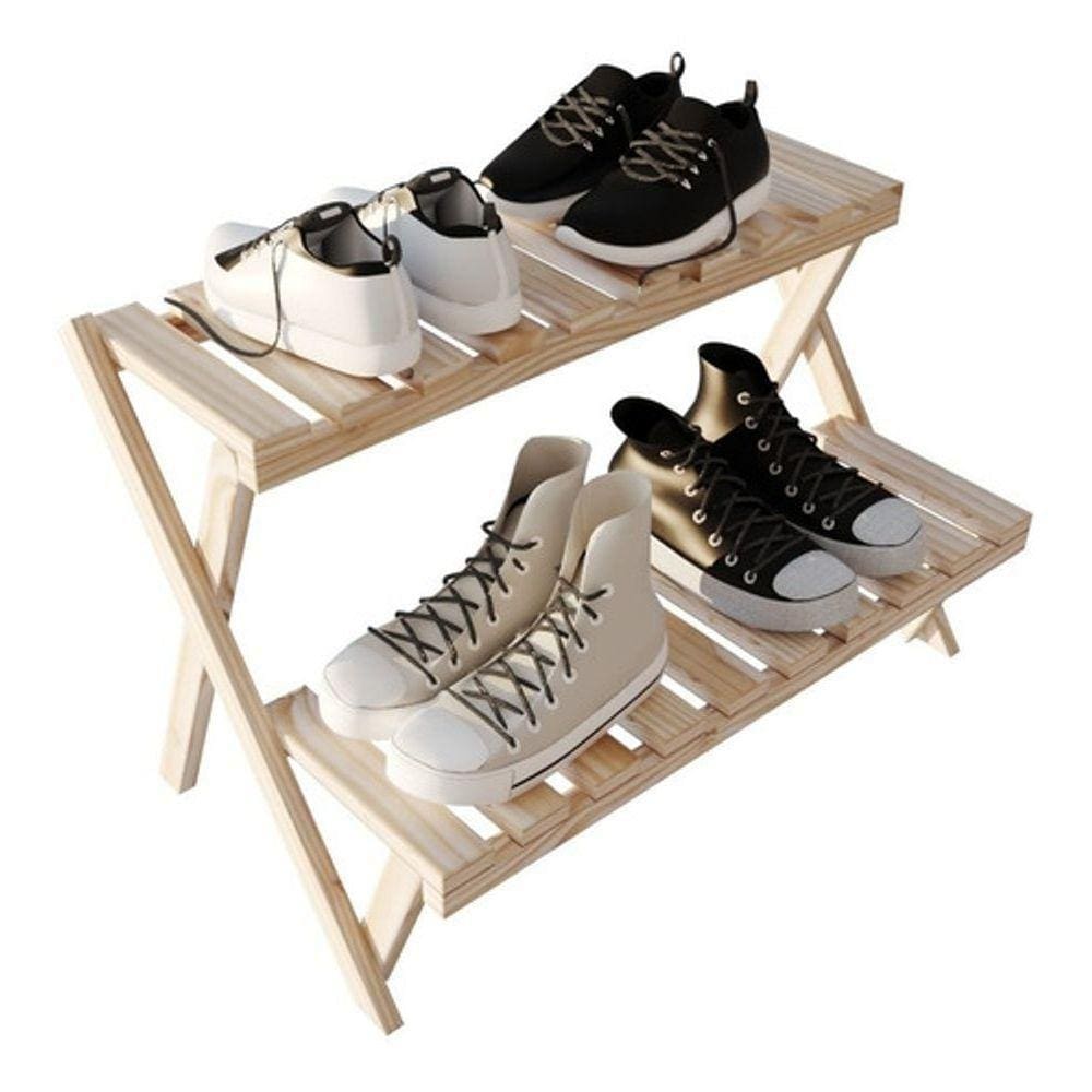 Organizadora De Calçados 3 Prateleiras Cor Natural