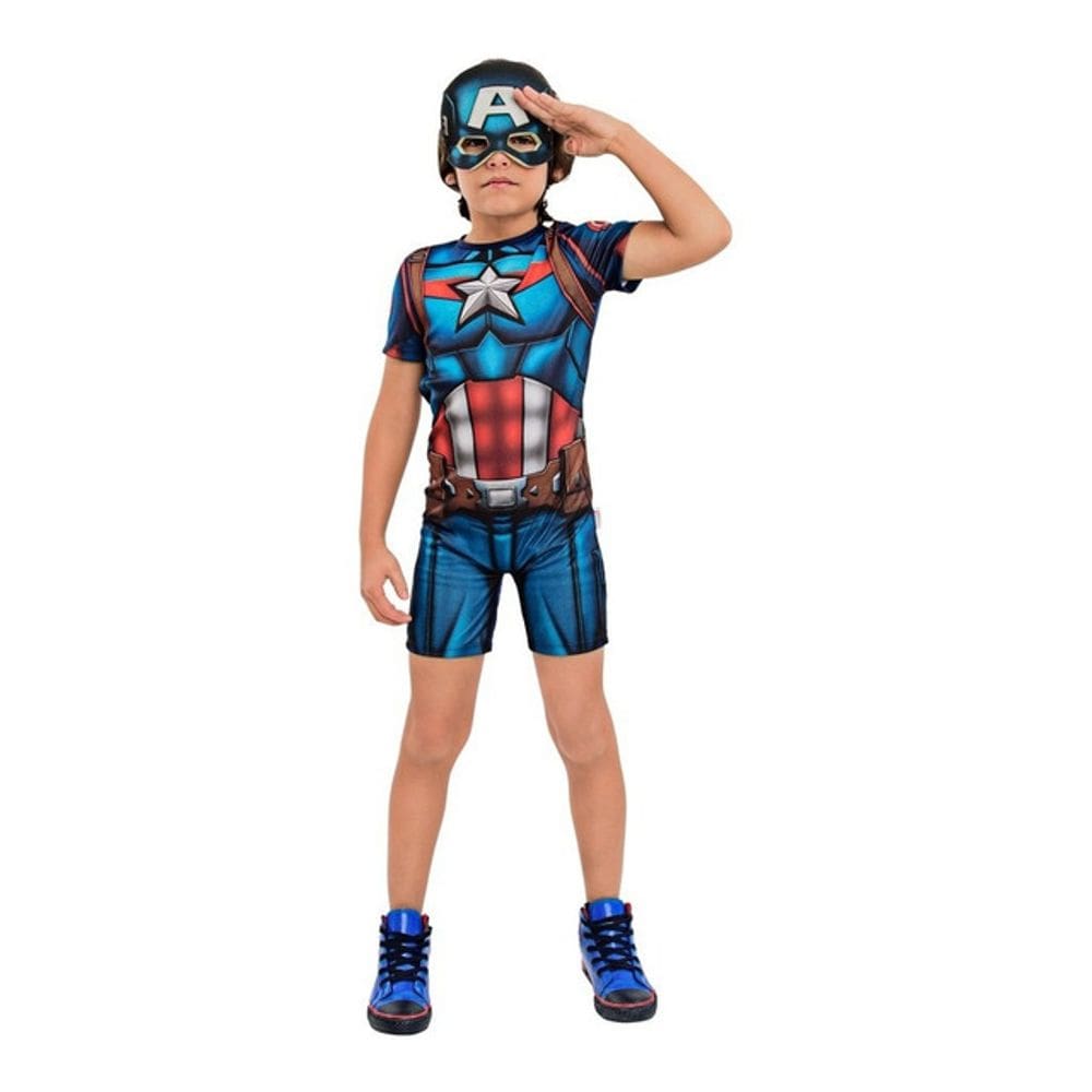Fantasia Capitão America Curta Pop Máscara