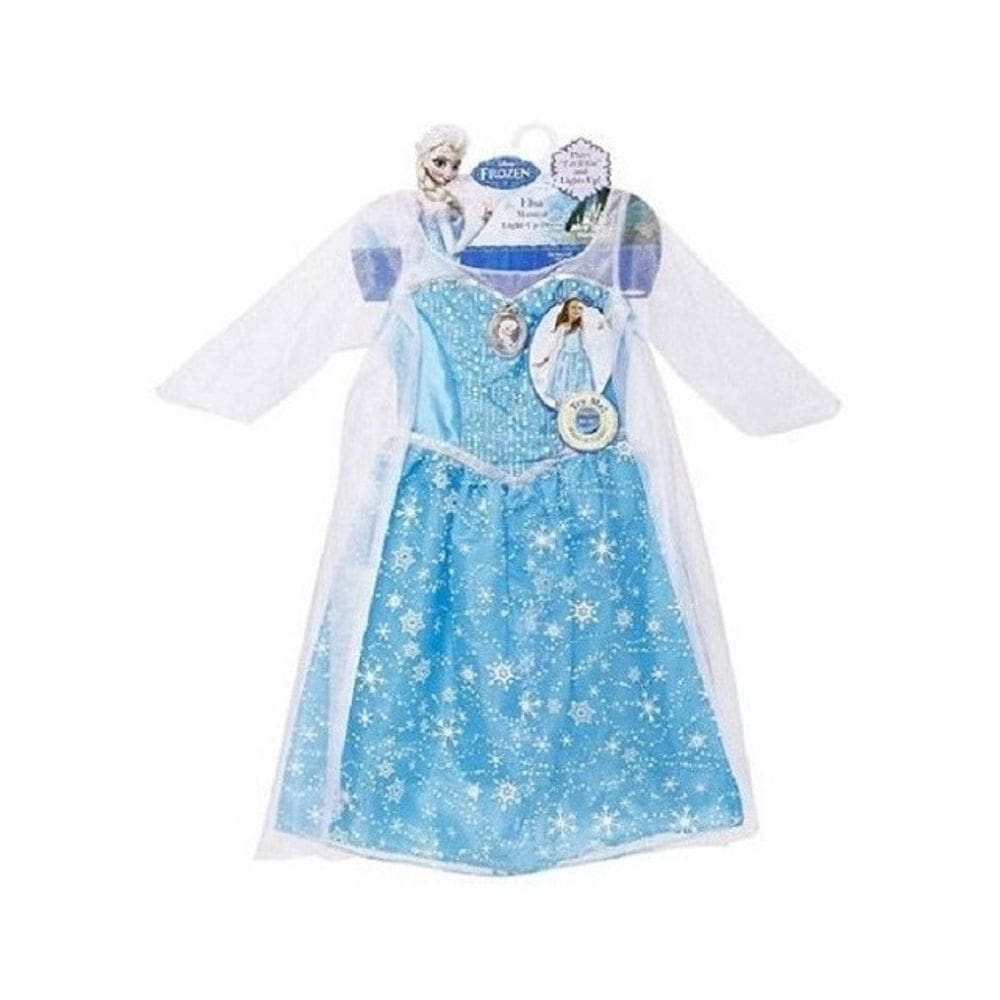 Fantasia Vestido Princesa Elsa Musical Frozen Som E Luz+capa