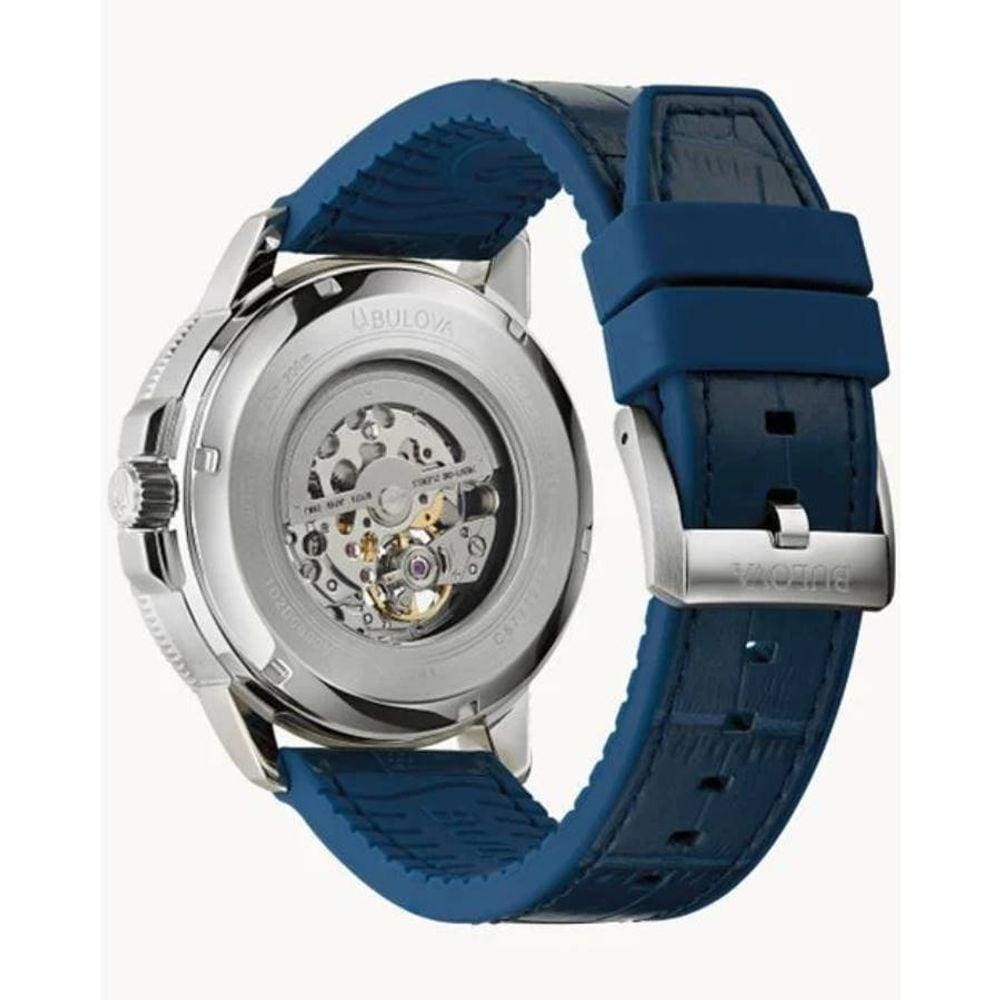 Relógio Bulova Masculino Ref: 96a291 Automático Prateado Marine Star