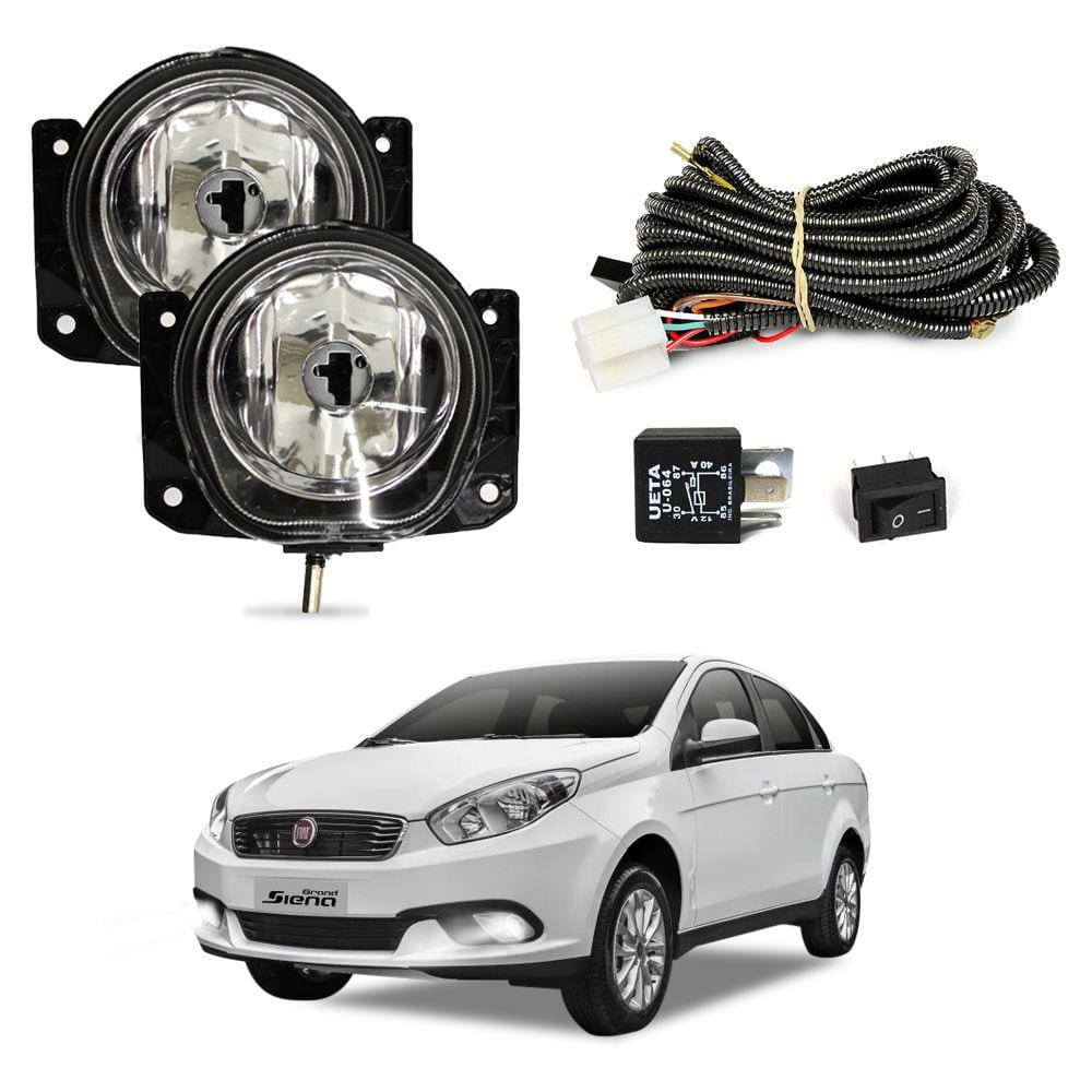 Kit Farol de Milha Grand Siena 2012 2013 2014 2015 2016 2017 2018 2019 2020 2021 Auxiliar Neblina