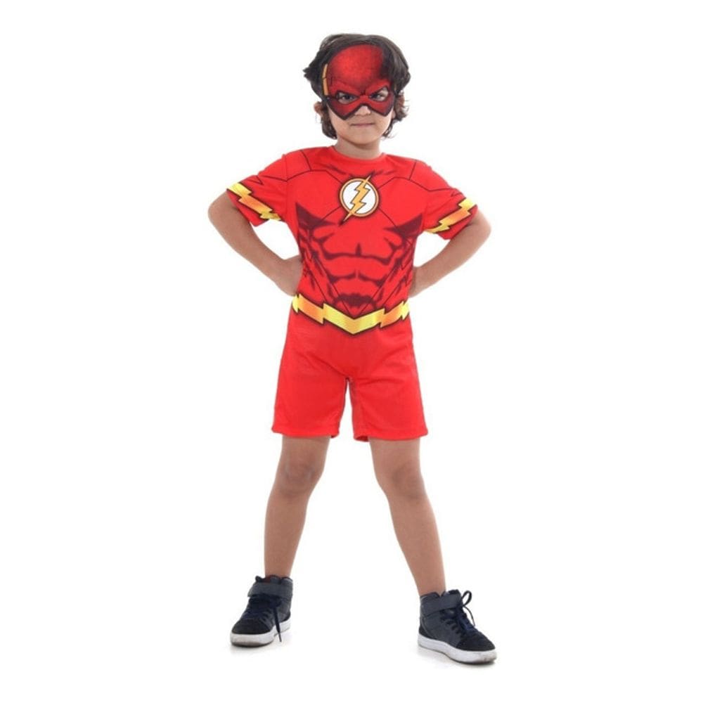 Fantasia Flash Infantil Curta Pop Nova Liga Da Justiça Fhesh