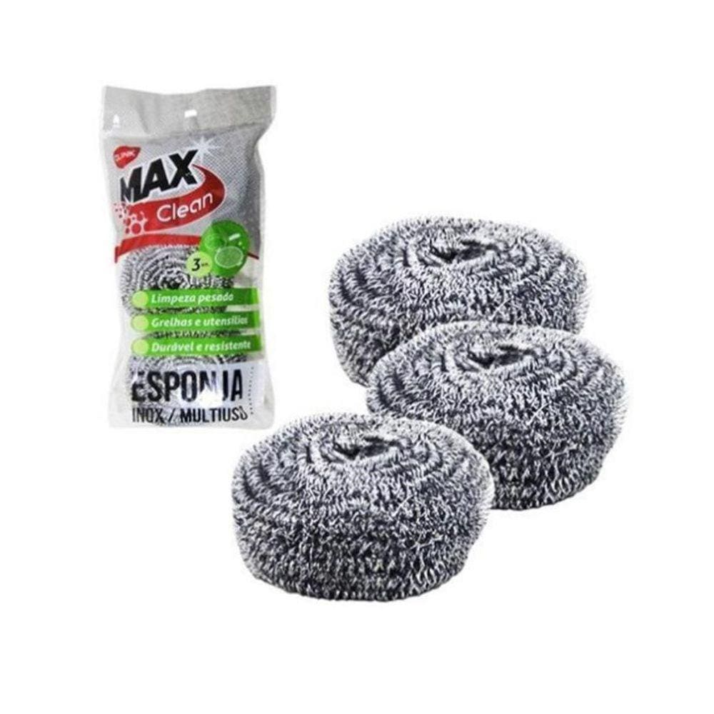 Kit 3 Esponjas de Lavar louça Multiuso Dupla Face de Inox