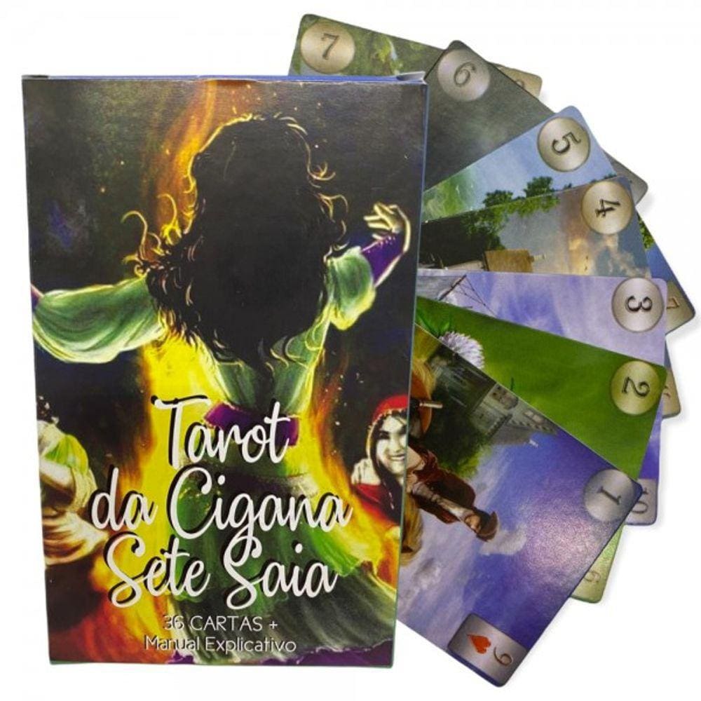 Tarot Cigano Para Iniciantes Lilás 36 Cartas e Manual