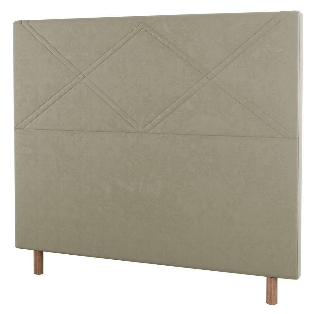 Cabeceira Cama Box Solteiro Cairo 90cm Linho Bege
