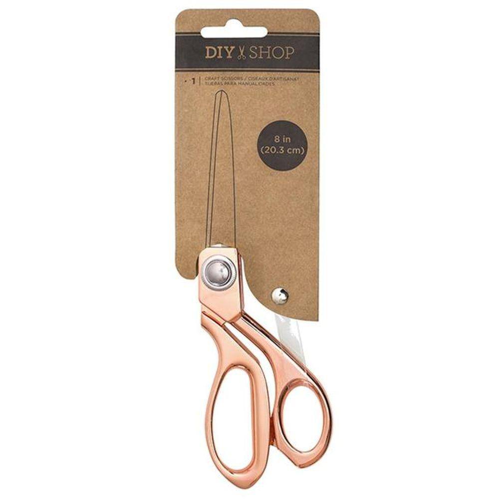 Tesoura Grande para Scrapbooking Premium We R Ouro Rose - 20 cm