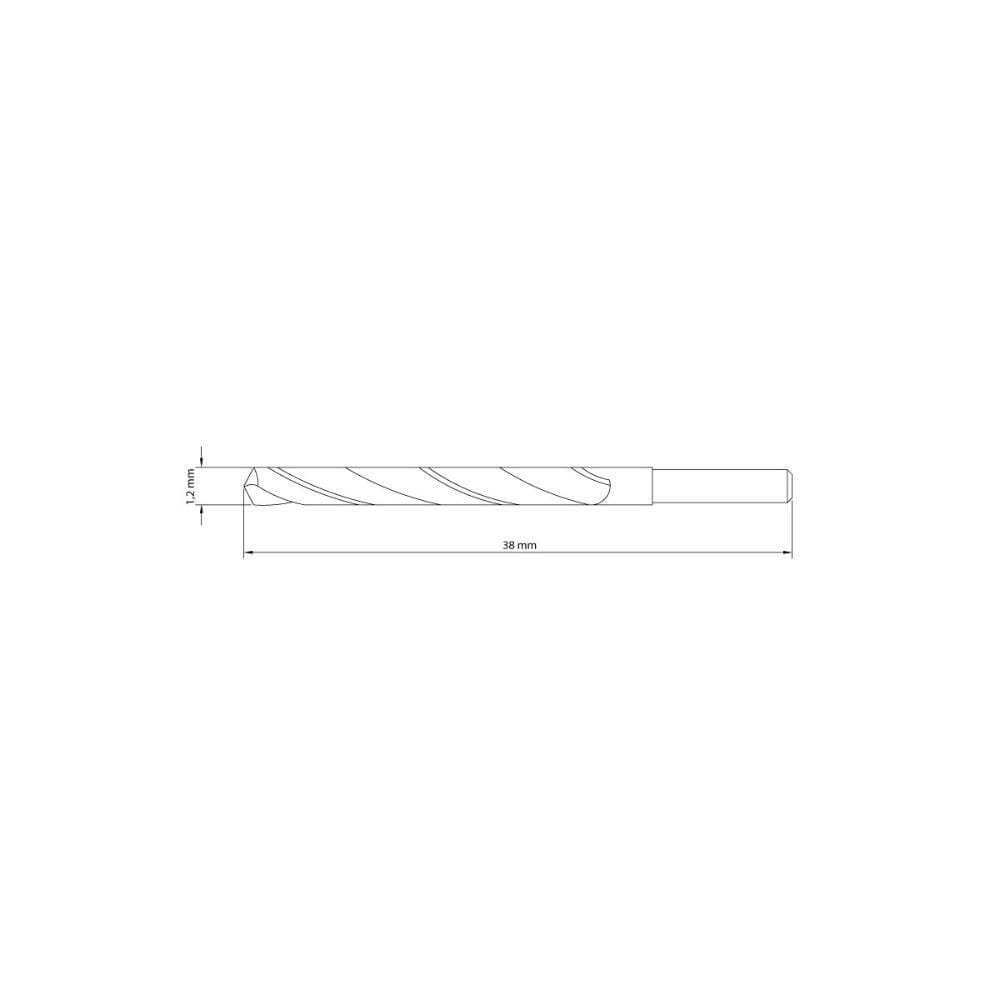 Broca Para Aço 1.2X38 Mm Tramontina Em Aço Rapido