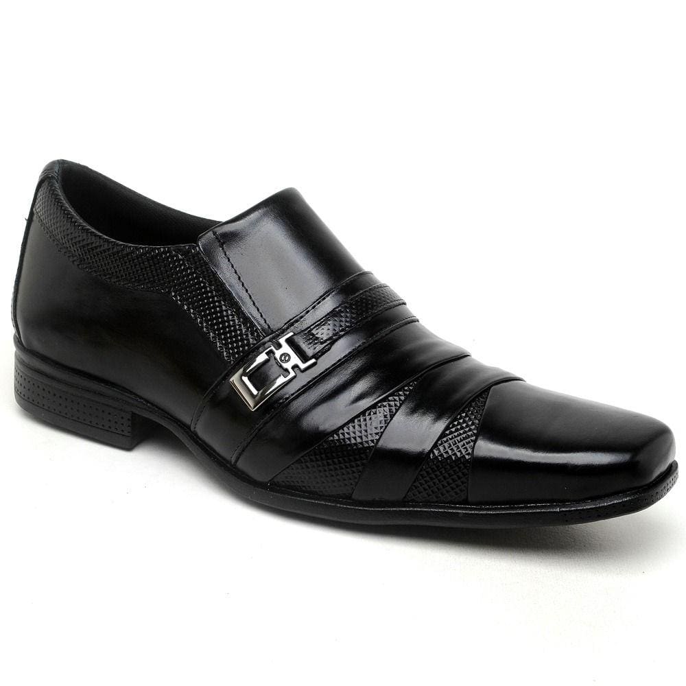 Sapato Social Couro Masculino Roma Preto Vogado Shoes