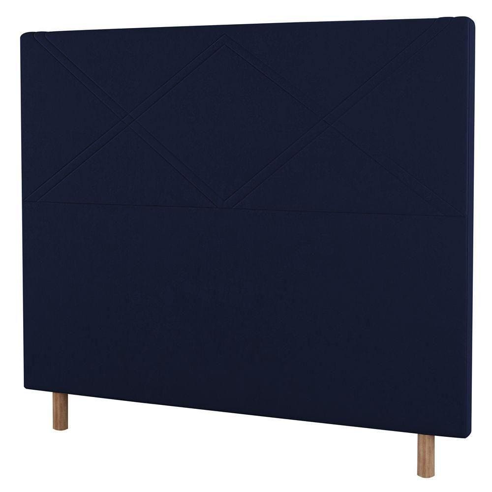 Cabeceira Cama Box Casal Queen 160cm Veludo Azul Marinho