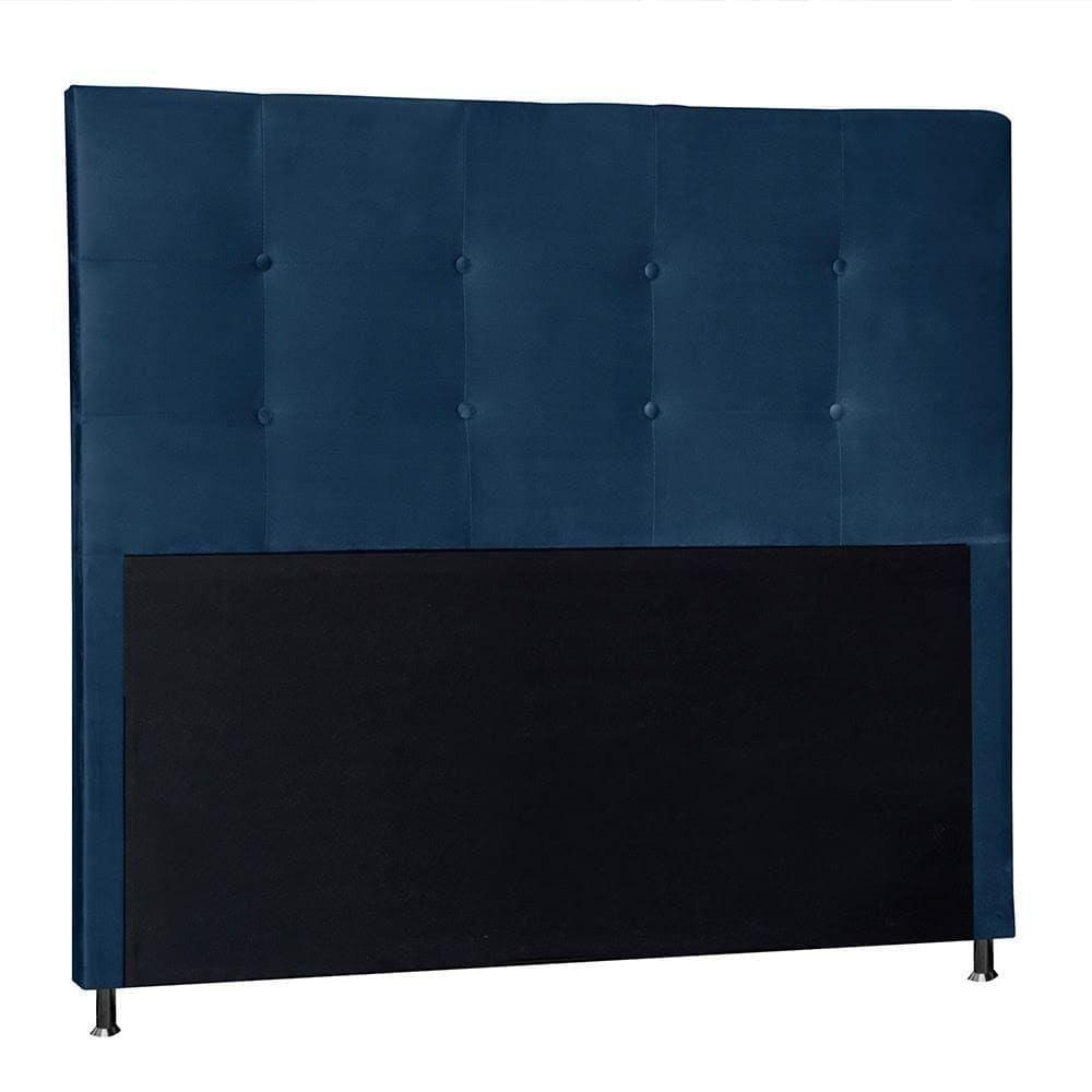 Cabeceira Berlim 1,60 Cm Box Queen Suede Azul Marinho